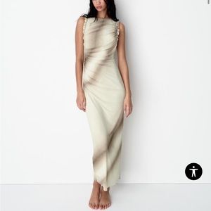 Zara printed ruffle tulle dress NWT